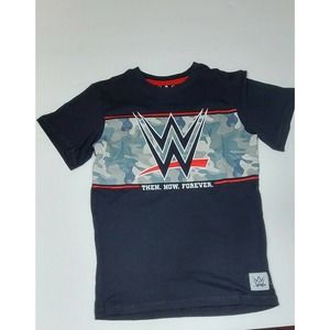 WWE Wrestling Boys T Shirt Size Boys 14 Black "then.now.forever"
